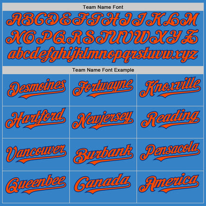 Custom Powder Blue Orange-Royal Authentic Sleeveless Baseball Jersey - Sky-Custom