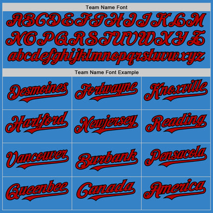 Custom Powder Blue Red-Black Authentic Sleeveless Baseball Jersey - Sky-Custom