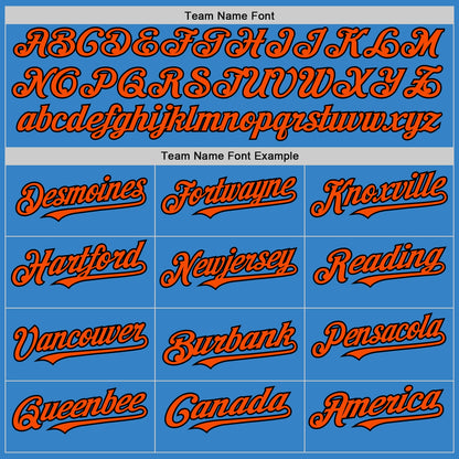 Custom Powder Blue Black-Orange Authentic Sleeveless Baseball Jersey - Sky-Custom