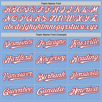 Custom Light Blue White-Red Authentic Sleeveless Baseball Jersey - Sky-Custom