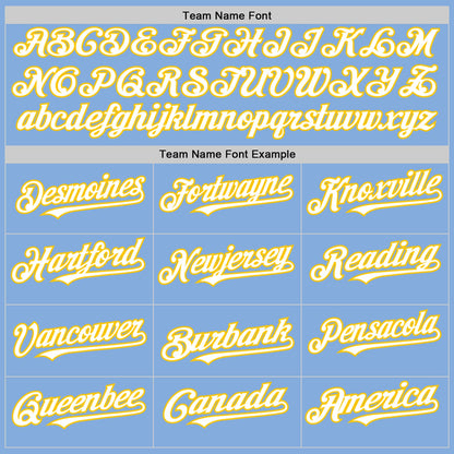 Custom Light Blue White-Yellow Authentic Sleeveless Baseball Jersey - Sky-Custom