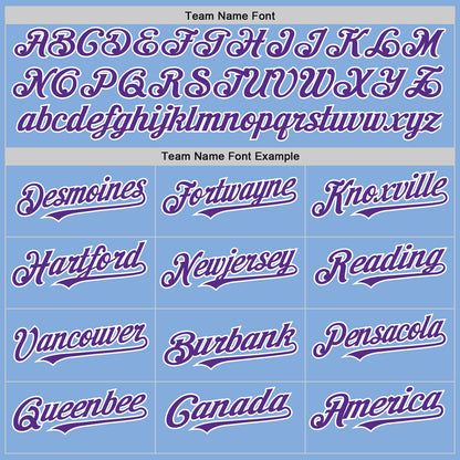 Custom Light Blue Purple-White Authentic Sleeveless Baseball Jersey - Sky-Custom