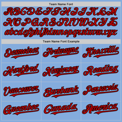 Custom Light Blue Red-Black Authentic Sleeveless Baseball Jersey - Sky-Custom
