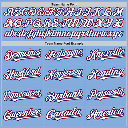 Custom Light Blue Royal-Red Authentic Sleeveless Baseball Jersey - Sky-Custom