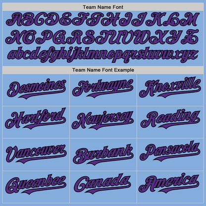 Custom Light Blue Purple-Black Authentic Sleeveless Baseball Jersey - Sky-Custom