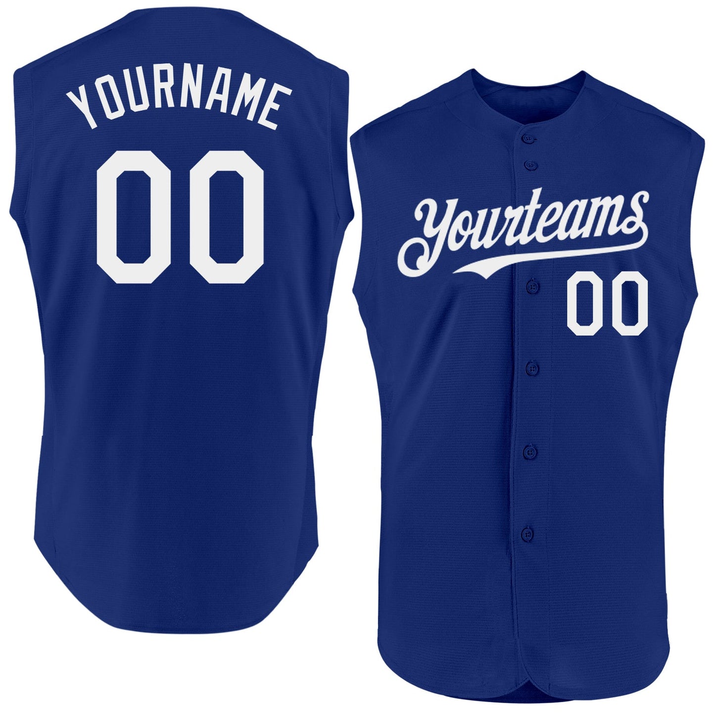 Custom Royal White Authentic Sleeveless Baseball Jersey - Sky-Custom