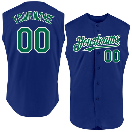 Custom Royal Kelly Green-White Authentic Sleeveless Baseball Jersey - Sky-Custom