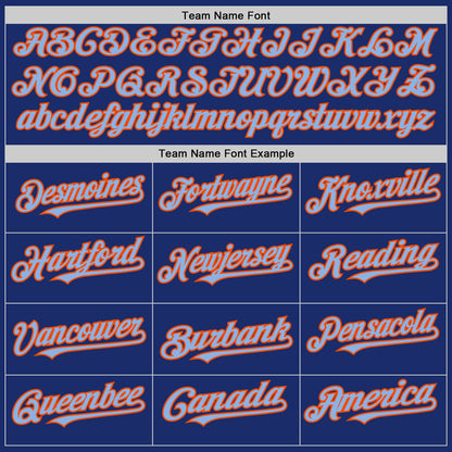 Custom Royal Light Blue-Orange Authentic Sleeveless Baseball Jersey - Sky-Custom