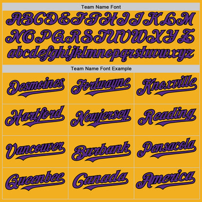 Custom Gold Purple-Black Authentic Sleeveless Baseball Jersey - Sky-Custom