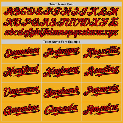 Custom Gold Red-Black Authentic Sleeveless Baseball Jersey - Sky-Custom