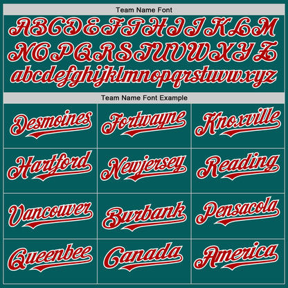 Custom Teal Red-White Authentic Sleeveless Baseball Jersey - Sky-Custom