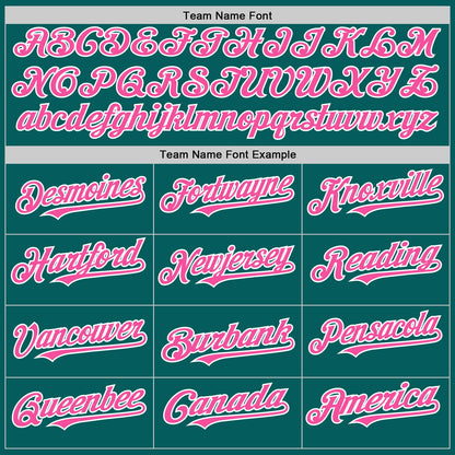 Custom Teal Pink-White Authentic Sleeveless Baseball Jersey - Sky-Custom