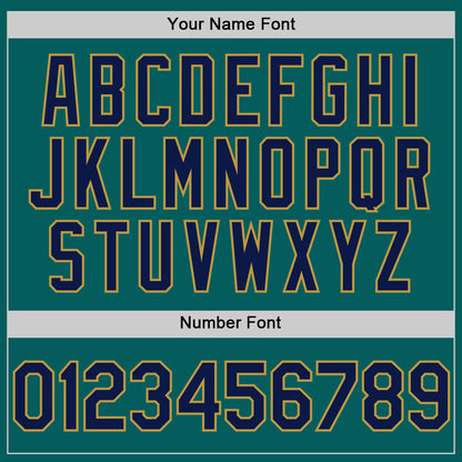 Custom Teal Navy-Old Gold Authentic Sleeveless Baseball Jersey - Sky-Custom