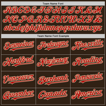 Custom Brown Red-Cream Authentic Sleeveless Baseball Jersey - Sky-Custom