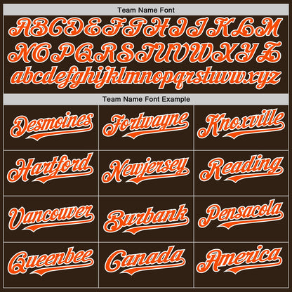 Custom Brown Orange-White Authentic Sleeveless Baseball Jersey - Sky-Custom
