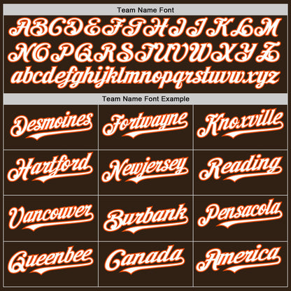 Custom Brown White-Orange Authentic Sleeveless Baseball Jersey - Sky-Custom