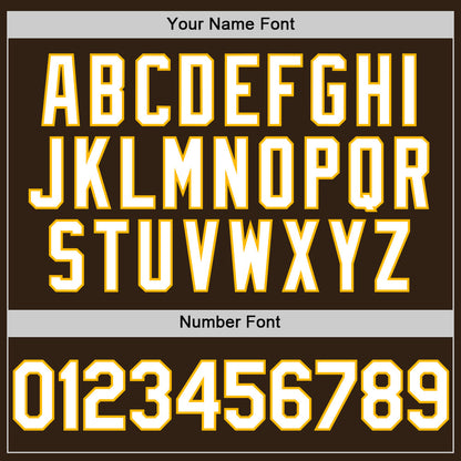 Custom Brown White-Gold Authentic Sleeveless Baseball Jersey - Sky-Custom