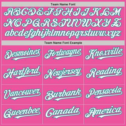 Custom Pink White-Teal Authentic Sleeveless Baseball Jersey - Sky-Custom