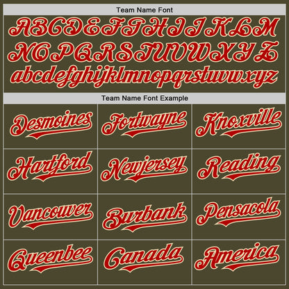 Custom Olive Red-Cream Authentic Sleeveless Salute To Service Baseball Jersey - Sky-Custom