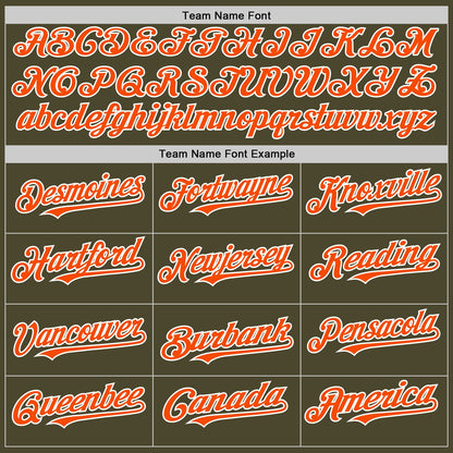 Custom Olive Orange-White Authentic Sleeveless Salute To Service Baseball Jersey - Sky-Custom