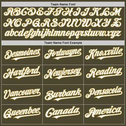Custom Olive White-Old Gold Authentic Sleeveless Salute To Service Baseball Jersey - Sky-Custom