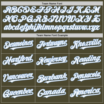 Custom Olive White-Light Blue Authentic Sleeveless Salute To Service Baseball Jersey - Sky-Custom