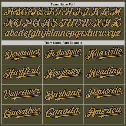 Custom Olive Old Gold-Black Authentic Sleeveless Salute To Service Baseball Jersey - Sky-Custom
