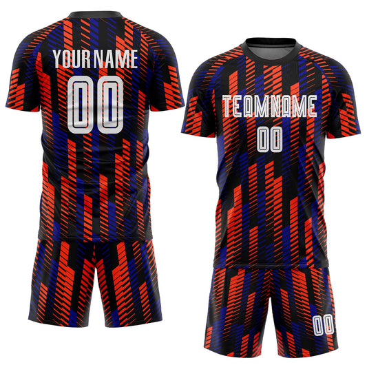 Custom Black White-Orange Sublimation Soccer Uniform Jersey - Sky-Custom