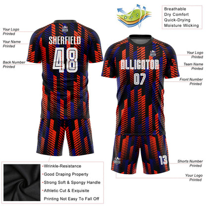 Custom Black White-Orange Sublimation Soccer Uniform Jersey - Sky-Custom