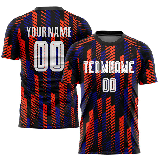 Custom Black White-Orange Sublimation Soccer Uniform Jersey - Sky-Custom