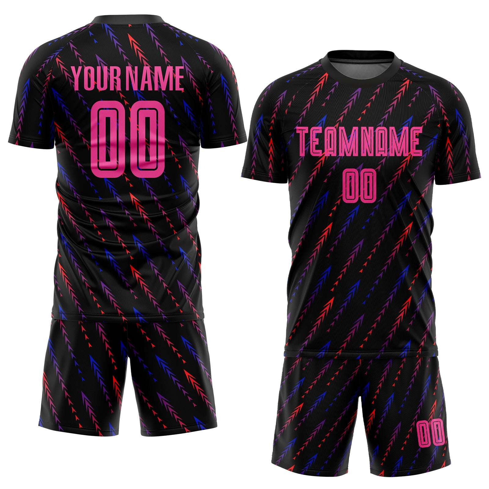 Custom Black Pink-Orange Sublimation Soccer Uniform Jersey - Sky-Custom