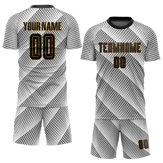 Custom White Black-Old Gold Sublimation Soccer Uniform Jersey - Sky-Custom