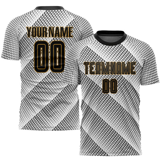 Custom White Black-Old Gold Sublimation Soccer Uniform Jersey - Sky-Custom
