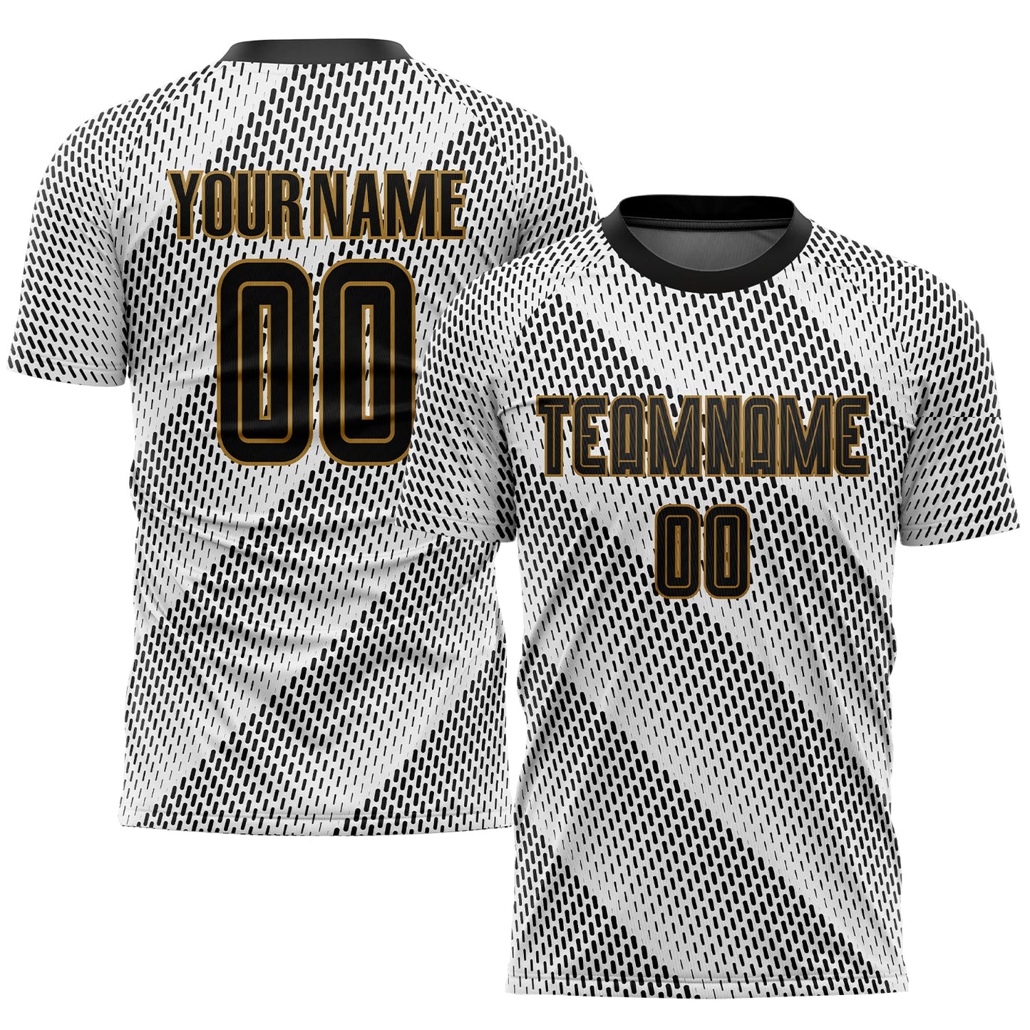 Custom White Black-Old Gold Sublimation Soccer Uniform Jersey - Sky-Custom
