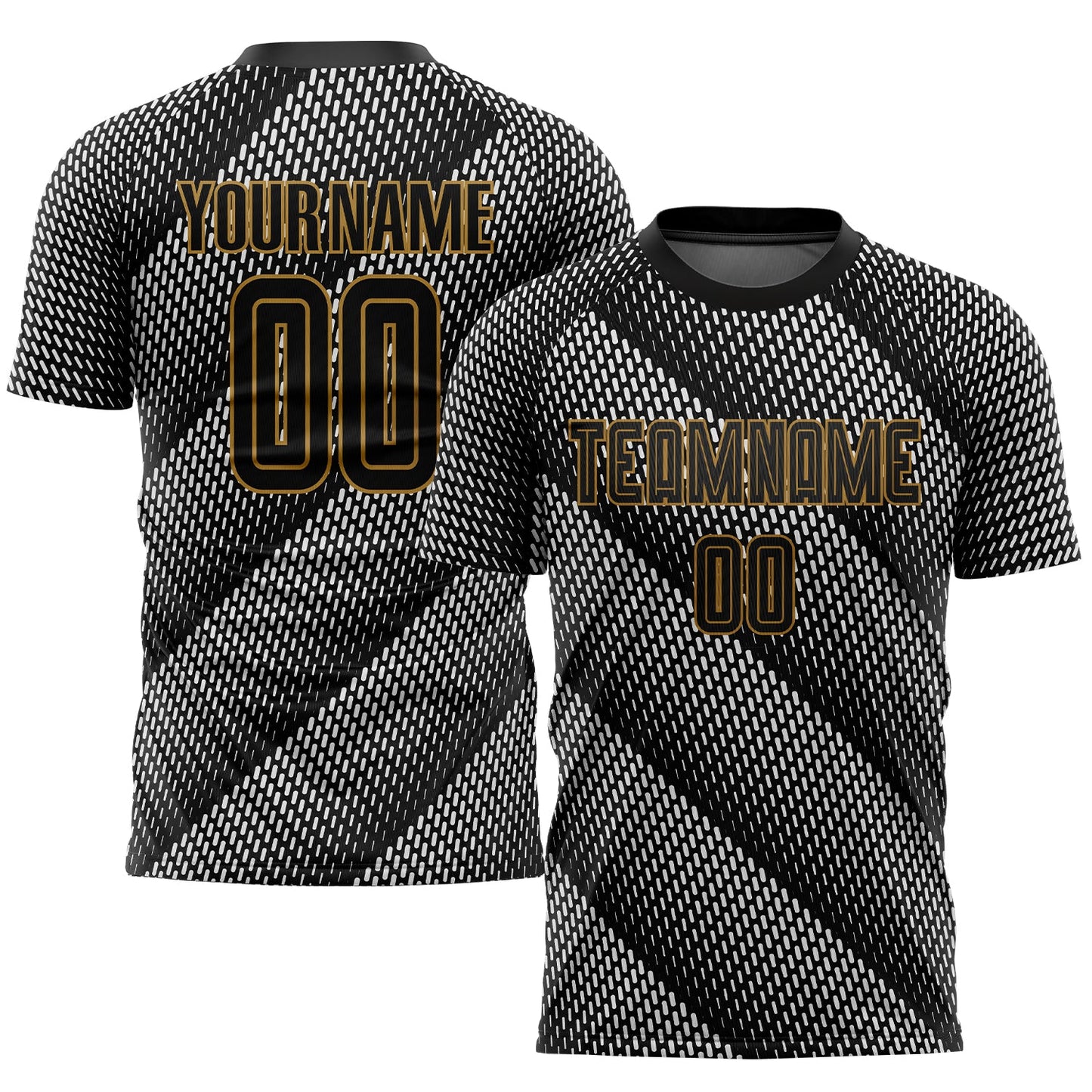 Custom Black Black-Old Gold Sublimation Soccer Uniform Jersey - Sky-Custom