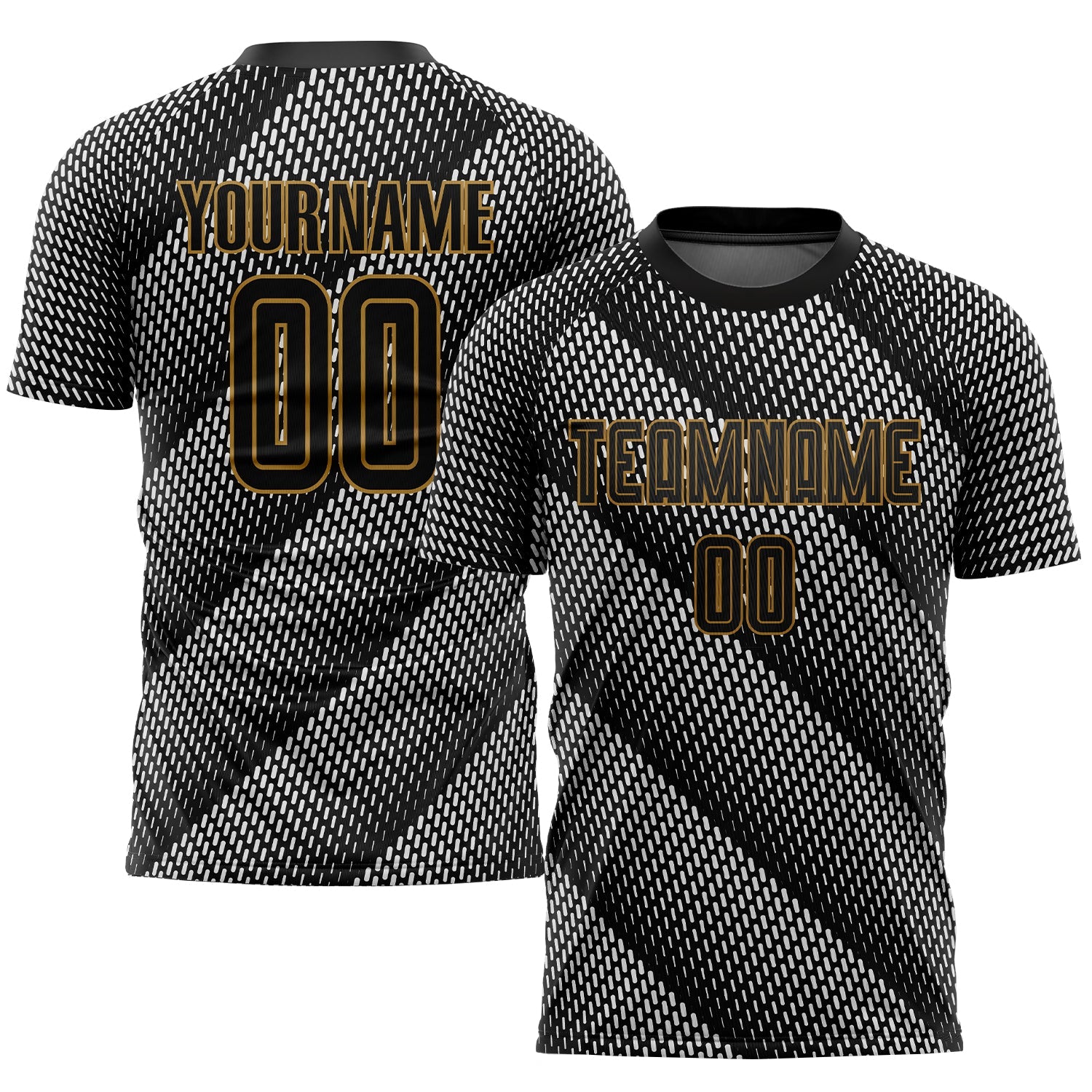 Custom Black Black-Old Gold Sublimation Soccer Uniform Jersey - Sky-Custom