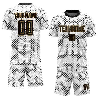 Custom White Black-Old Gold Sublimation Soccer Uniform Jersey - Sky-Custom
