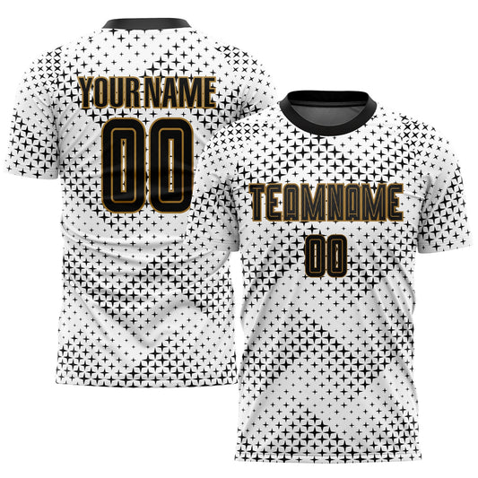 Custom White Black-Old Gold Sublimation Soccer Uniform Jersey - Sky-Custom