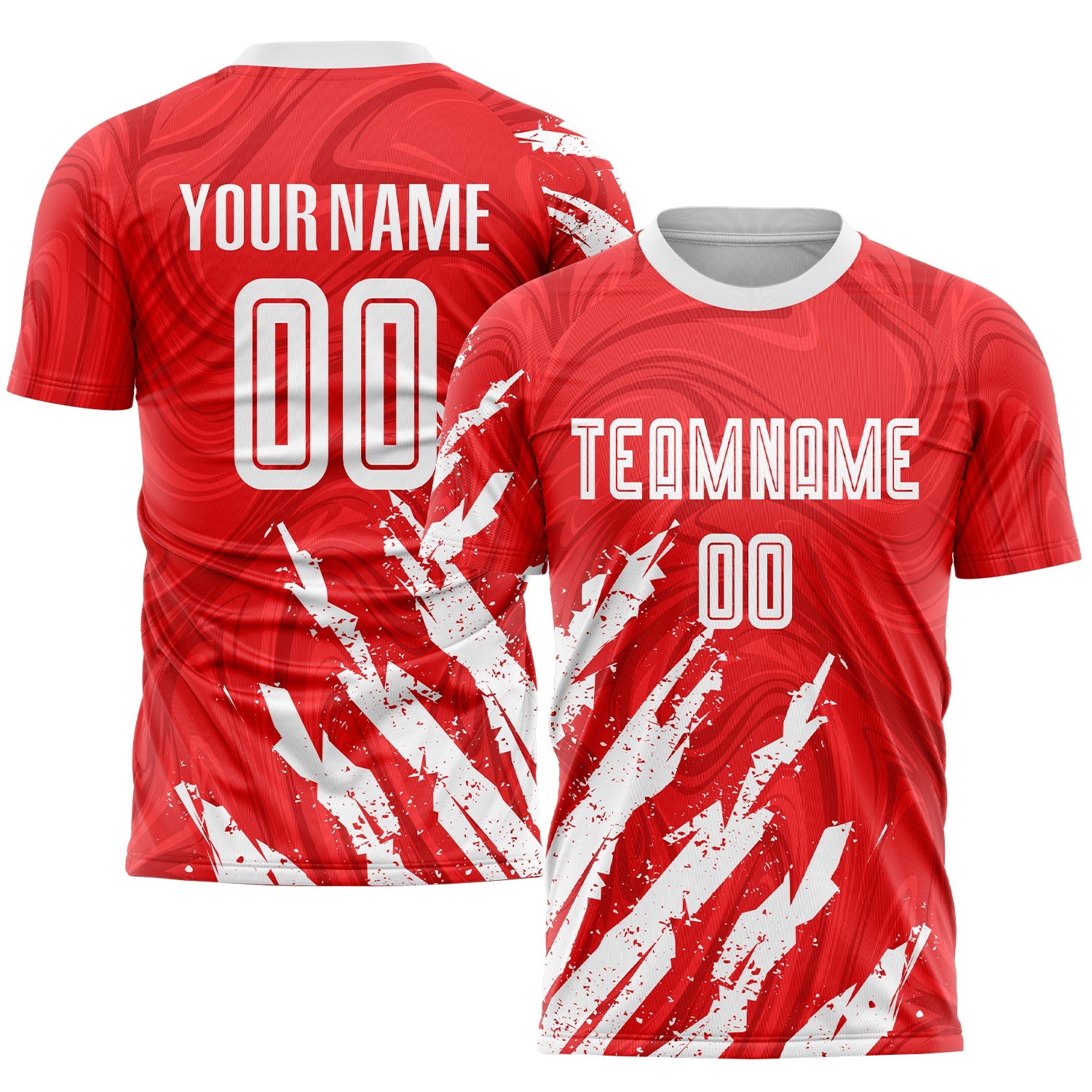 Custom Red White Sublimation Soccer Uniform Jersey - Sky-Custom