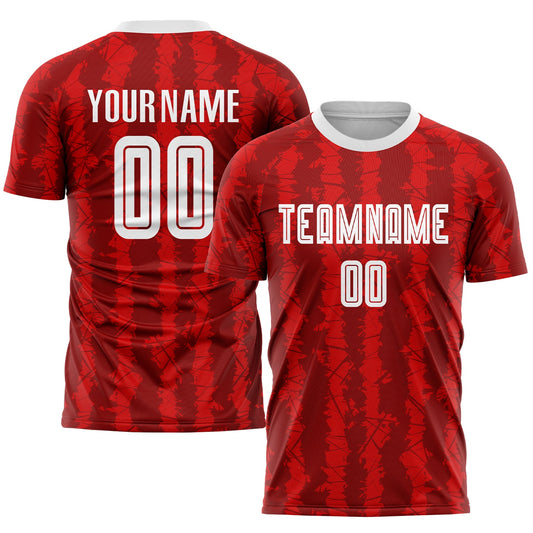 Custom Red White-Black Sublimation Soccer Uniform Jersey - Sky-Custom