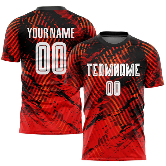 Custom Red White-Black Sublimation Soccer Uniform Jersey - Sky-Custom