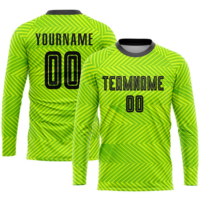 Custom Neon Green Black Sublimation Soccer Uniform Jersey - Sky-Custom