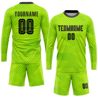 Custom Neon Green Black Sublimation Soccer Uniform Jersey - Sky-Custom