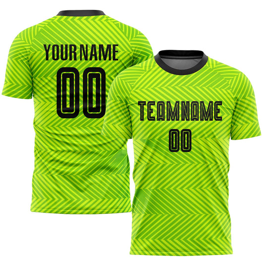Custom Neon Green Black Sublimation Soccer Uniform Jersey - Sky-Custom