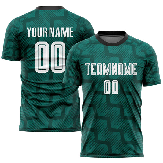 Custom Green White-Black Sublimation Soccer Uniform Jersey - Sky-Custom