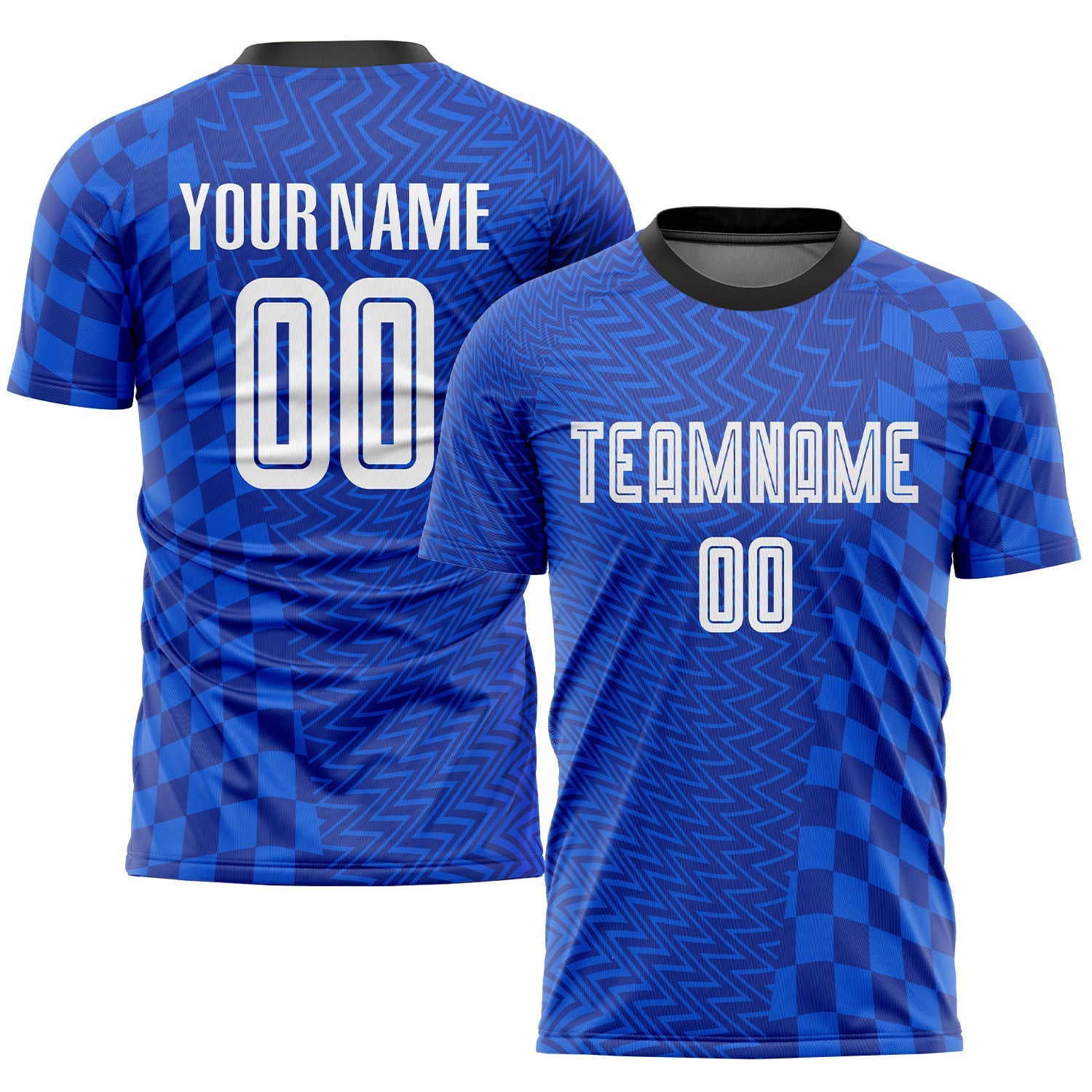 Custom Royal White-Black Sublimation Soccer Uniform Jersey - Sky-Custom
