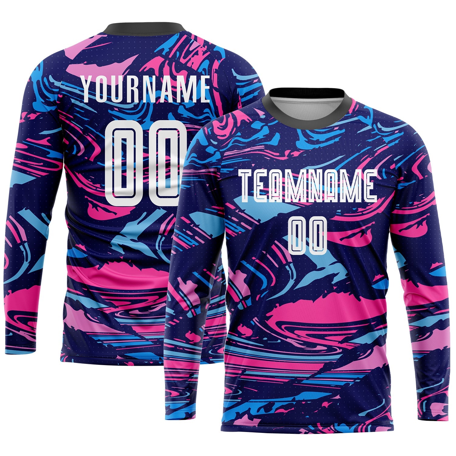 Custom Figure White-Pink Sublimation Soccer Uniform Jersey - Sky-Custom