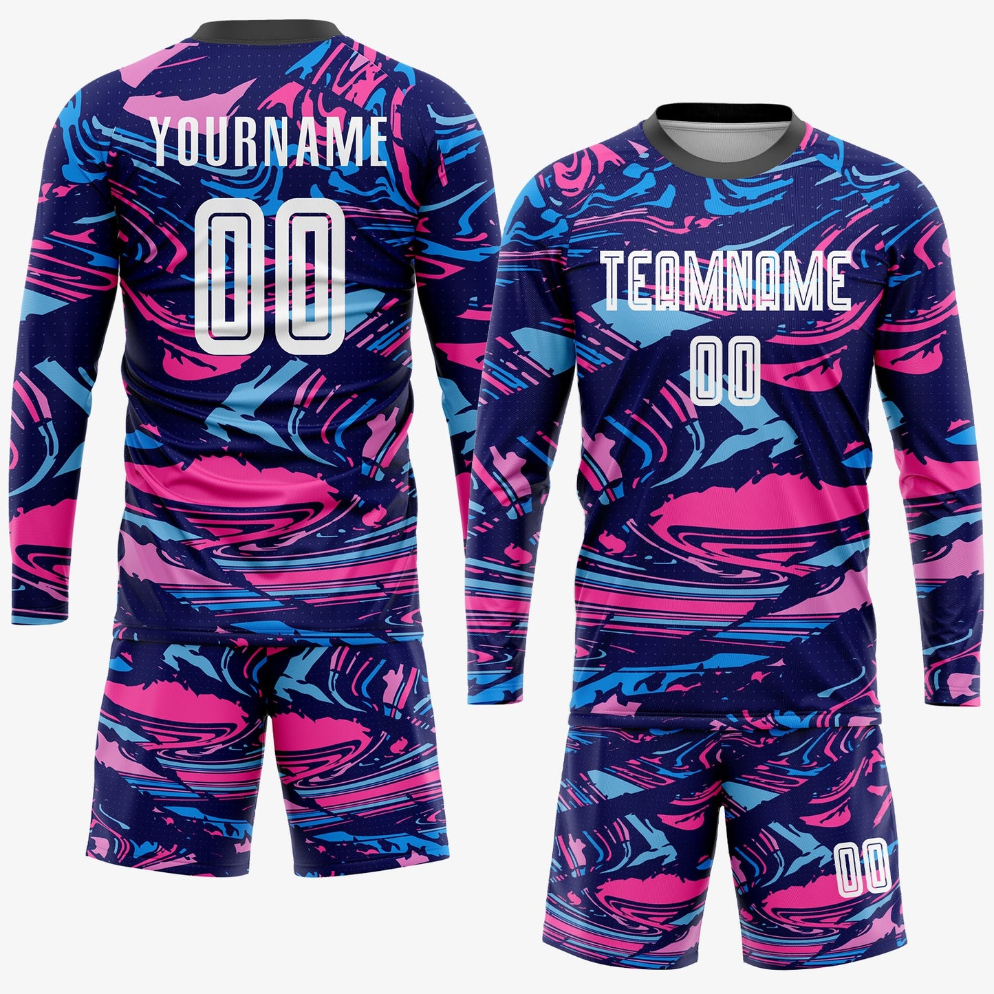 Custom Figure White-Pink Sublimation Soccer Uniform Jersey - Sky-Custom