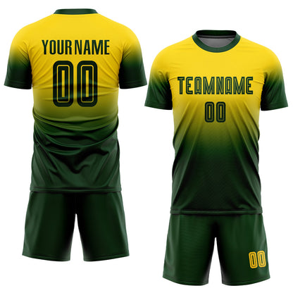Custom Gold Green Sublimation Fade Fashion Soccer Uniform Jersey - Sky-Custom
