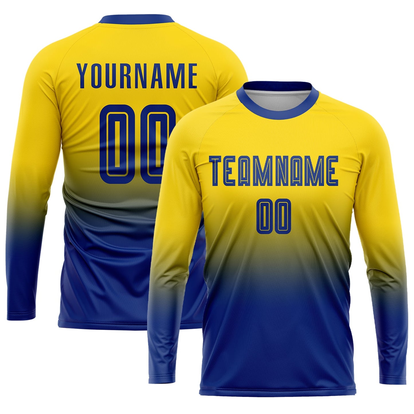 Custom Gold Royal Sublimation Fade Fashion Soccer Uniform Jersey - Sky-Custom